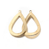 20pcs Brass Hollow Teardrop Charms Pendant Jewelry Making Supplies