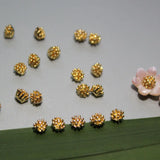 20pcs 4mm Copper Flower Buds Jewelry DIY Earrings Brooch Beads Women Making