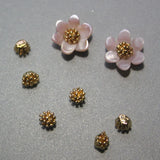 20pcs 4mm Copper Flower Buds Jewelry DIY Earrings Brooch Beads Women Making
