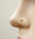 20pcs 925 Silver Nose Pin Stud Butterfly Shape Nostril Piercing Jewelry
