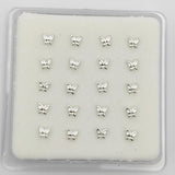 20pcs 925 Silver Nose Pin Stud Butterfly Shape Nostril Piercing Jewelry