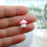 20pcs Mushroom Resin Charms for DIY Jewelry Making