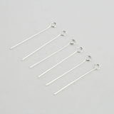 20pcs 25mm 925 Sterling Silver Eye Head Pins for Earrings Jewelry Findings
