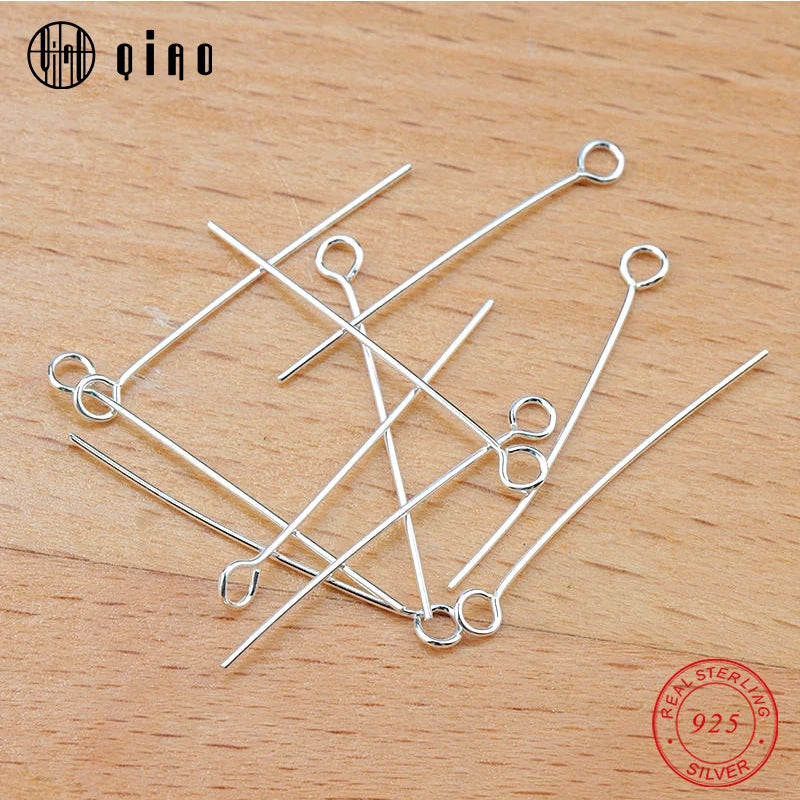 20pcs 25mm 925 Sterling Silver Eye Head Pins for Earrings Jewelry Findings