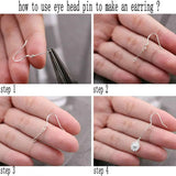 20pcs 25mm 925 Sterling Silver Eye Head Pins for Earrings Jewelry Findings