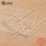 20pcs 25mm 925 Sterling Silver Eye Head Pins for Earrings Jewelry Findings