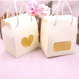 20pcs Clear Heart Window Candy Boxes with Handle for Wedding