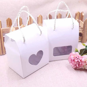 20pcs Clear Heart Window Candy Boxes with Handle for Wedding