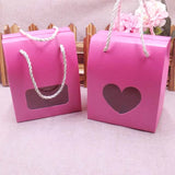 20pcs Clear Heart Window Candy Boxes with Handle for Wedding
