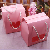 20pcs Clear Heart Window Candy Boxes with Handle for Wedding