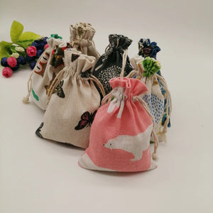 20pcs Pattern Style Jewelry Bags Pouch Drawstring Jute Bag Sack