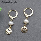 20pcs 8x20mm Smiley Face Charms Nickel Plated Pearl Beads DIY Jewelry Making