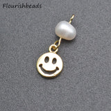 20pcs 8x20mm Smiley Face Charms Nickel Plated Pearl Beads DIY Jewelry Making