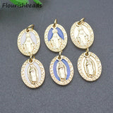 Nickel Plated Enamel Jesus Christ Charms Pendants for Bracelet