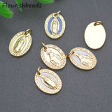 Nickel Plated Enamel Jesus Christ Charms Pendants for Bracelet