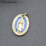 Nickel Plated Enamel Jesus Christ Charms Pendants for Bracelet