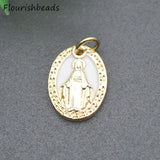 Nickel Plated Enamel Jesus Christ Charms Pendants for Bracelet