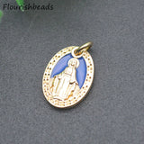 Nickel Plated Enamel Jesus Christ Charms Pendants for Bracelet
