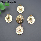 20pcs High Nickel Plated CZ Pave Oval Brass Charms for DIY Jewelry