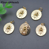 20pcs High Nickel Plated CZ Pave Oval Brass Charms for DIY Jewelry