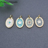 20pcs Nickel Colorful Enamel Oval Star Metal Charms Lot
