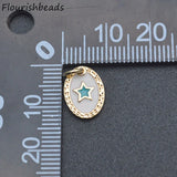 20pcs Nickel Colorful Enamel Oval Star Metal Charms Lot