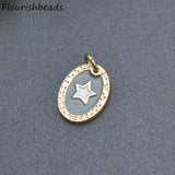 20pcs Nickel Colorful Enamel Oval Star Metal Charms Lot