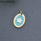 20pcs Nickel Colorful Enamel Oval Star Metal Charms Lot