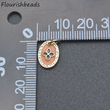 20pcs Enamel Oval Flower Metal Charms for Diy Jewelry Making