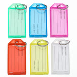 20pcs Plastic Key Tags with Flap Label Window Strong Split Ring
