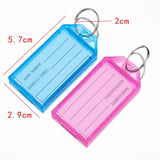 20pcs Plastic Key Tags with Flap Label Window Strong Split Ring