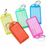 20pcs Plastic Key Tags with Flap Label Window Strong Split Ring