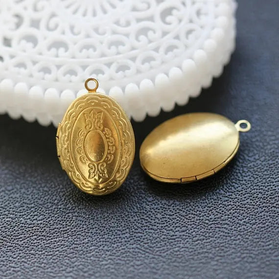 20pcs Vintage Copper Locket Pendant Charms