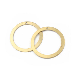 20pcs Raw Brass Circle Ring Charms Pendant O Rings for DIY Jewelry Making