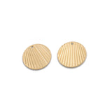 20pcs Raw Brass 21x21mm Round Charms Pendant Fan Shaped Pleated Leaf Earrings
