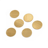 20pcs Raw Brass 21x21mm Round Charms Pendant Fan Shaped Pleated Leaf Earrings