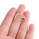 20pcs Raw Brass 22x12.5mm Half Round Charm Earring Charms DIY Jewelry Findings