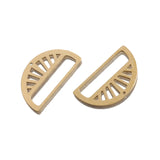 20pcs Raw Brass 22x12.5mm Half Round Charm Earring Charms DIY Jewelry Findings
