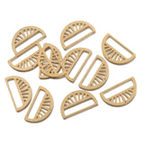 20pcs Raw Brass 22x12.5mm Half Round Charm Earring Charms DIY Jewelry Findings