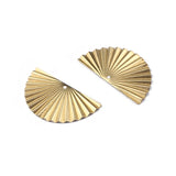 20pcs Raw Brass 28x14mm Fan Leaf Charm Pendant for Earrings Making