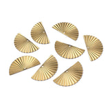 20pcs Raw Brass 28x14mm Fan Leaf Charm Pendant for Earrings Making