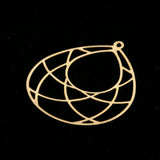 20pcs Raw Brass Filigree Water Drop Star Pendants DIY Jewelry Findings