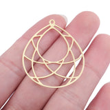 20pcs Raw Brass Filigree Water Drop Star Pendants DIY Jewelry Findings