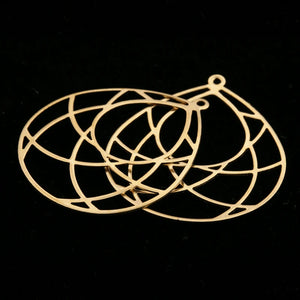 20pcs Raw Brass Filigree Water Drop Star Pendants DIY Jewelry Findings