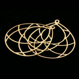 20pcs Raw Brass Filigree Water Drop Star Pendants DIY Jewelry Findings