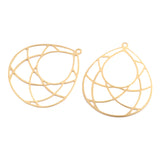 20pcs Raw Brass Filigree Water Drop Star Pendants DIY Jewelry Findings