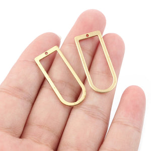 20pcs Raw Brass Charms Open D Arch Shape Pendant Jewelry Making