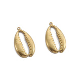 20pcs Raw Brass Conch Shell Charm Cowries Mouth Charms
