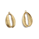 20pcs Raw Brass Conch Shell Charm Cowries Mouth Charms