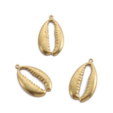 20pcs Raw Brass Conch Shell Charm Cowries Mouth Charms